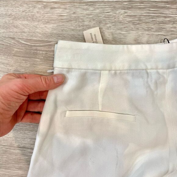 Massimo Dutti White Crisp Palazzo Wide leg High Rise Pants sz 4US - Picture 8 of 12